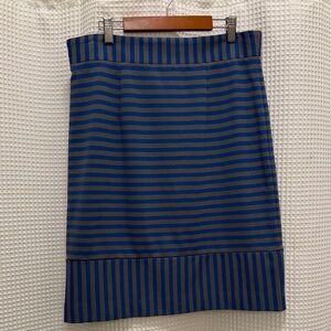 Anthropologie Plenty by Tracy Reese Blue and Gray Striped Pencil Skirt - size 12